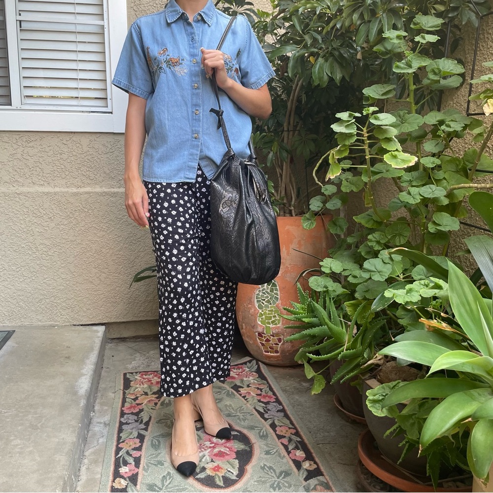 Vintage black metallic Jacobson leather bucket bag - Picture 9 of 16